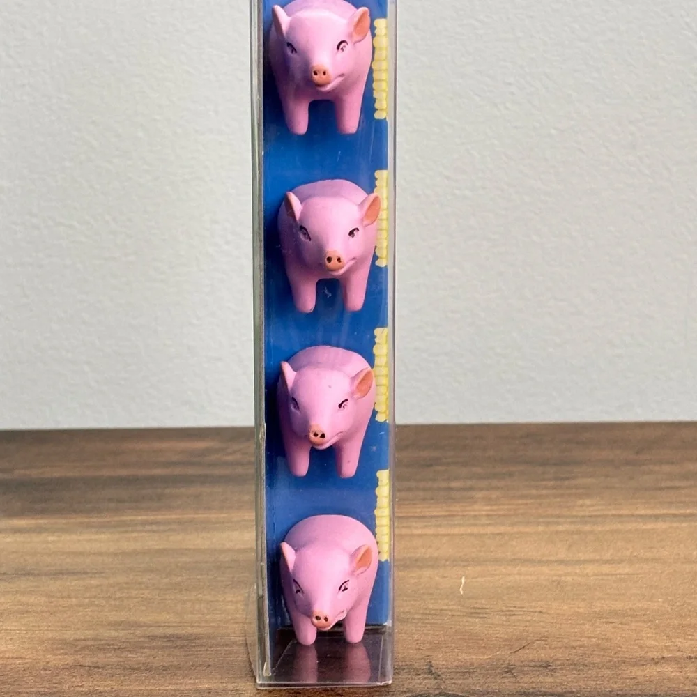 NIB Charcoal Companion Pig CORN HOLDERS 4 Sets Pink Stainless Steel Prongs NEW